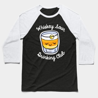 Whiskey Sour Drinking Club Bourbon Cocktail Bartender Retro Baseball T-Shirt